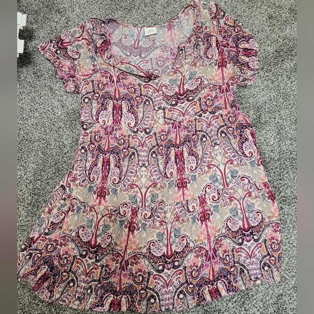 Knox Rose Multicolor Babydoll Mini Paisley Dress